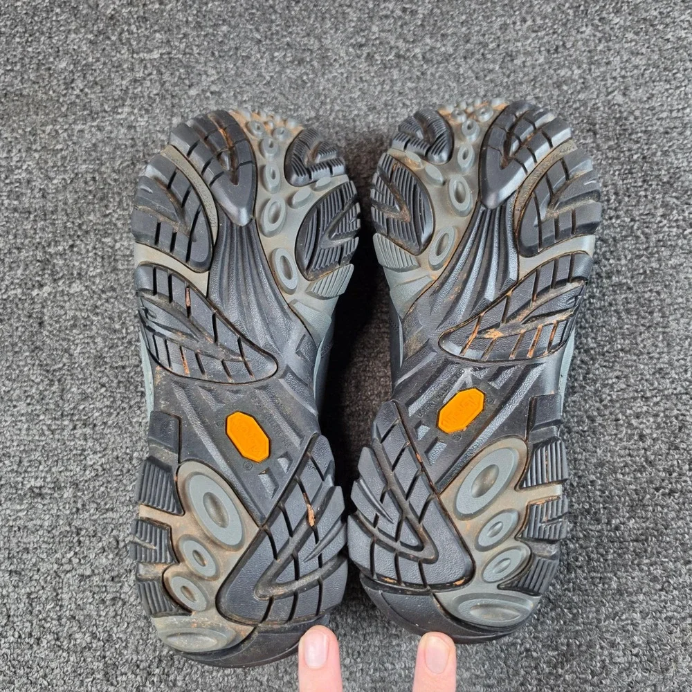 Merrell Moab Adventure Moc Hiking Shoes Black Mens 11.5 Leather Vibram Trail
